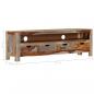 Preview: TV-Schrank 130x30x40 cm Massivholz Palisander