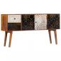 Preview: ARDEBO.de - Sideboard mit Druckmuster 130×30×70 cm Massivholz Mango