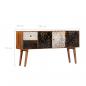 Preview: Sideboard mit Druckmuster 130×30×70 cm Massivholz Mango