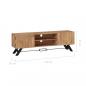 Preview: TV-Schrank 140 x 30 x 45 cm Massivholz Akazie