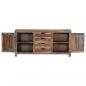 Preview: Sideboard Grau 160 x 40 x 75 cm Massivholz 