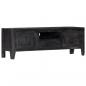 Preview: ARDEBO.de - TV-Schrank Schwarz 118 x 30 x 40 cm Massivholz Mango 