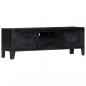 Preview: TV-Schrank Schwarz 118 x 30 x 40 cm Massivholz Mango 