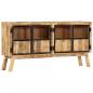 Preview: ARDEBO.de - Sideboard Braun und Schwarz 160×30×80 cm Raues Mango-Massivholz