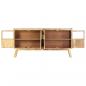 Preview: Sideboard Braun und Schwarz 160×30×80 cm Raues Mango-Massivholz