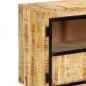 Preview: Sideboard Braun und Schwarz 160×30×80 cm Raues Mango-Massivholz