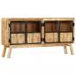 Preview: Sideboard Braun und Schwarz 160×30×80 cm Raues Mango-Massivholz