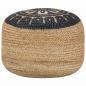 Preview: ARDEBO.de - Handgefertigter Sitzpuff Blau 45 x 30 cm Jute