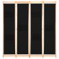 Preview: 4-teiliger Raumteiler Schwarz 160 x 170 x 4 cm Stoff