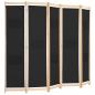 Preview: 5-teiliger Raumteiler Schwarz 200 x 170 x 4 cm Stoff