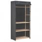 Preview: ARDEBO.de - 3-stufiger Kleiderschrank Grau 79 x 40 x 170 cm Stoff