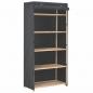 Preview: ARDEBO.de - Kleiderschrank Grau 79 x 40 x 170 cm Stoff