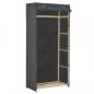 Preview: ARDEBO.de - Kleiderschrank Grau 79 x 40 x 170 cm Stoff