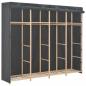 Preview: ARDEBO.de - Kleiderschrank Grau 200 x 40 x 170 cm Stoff