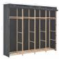 Preview: Kleiderschrank Grau 200 x 40 x 170 cm Stoff