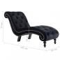 Preview: Chaiselongue Schwarz Samt