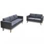 Preview: ARDEBO.de - Sofa Set 2-Sitzer und 3-Sitzer Stoff Dunkelgrau