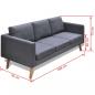 Preview: Sofa Set 2-Sitzer und 3-Sitzer Stoff Dunkelgrau