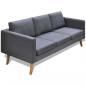 Preview: Sofa Set 2-Sitzer und 3-Sitzer Stoff Dunkelgrau