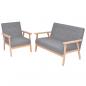 Preview: ARDEBO.de - Sofa-Set 2-tlg. Stoff Hellgrau 