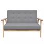 Preview: Sofa-Set 2-tlg. Stoff Hellgrau 