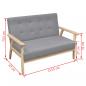 Preview: Sofa-Set 2-tlg. Stoff Hellgrau 