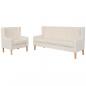 Preview: ARDEBO.de - 2-tlg. Sofa-Set Stoff Cremeweiß