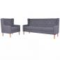 Preview: ARDEBO.de - 2-tlg. Sofa-Set Stoff Grau