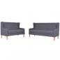 Preview: ARDEBO.de - 2-tlg. Sofa-Set Stoff Grau