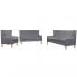 Preview: ARDEBO.de - 3-tlg. Sofa-Set Stoff Grau