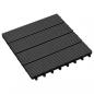 Preview: 22 Stk. Terrassenfliesen 30 x 30 cm 2 qm WPC Schwarz