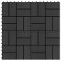 Preview: ARDEBO.de - 22 Stk. Terrassenfliesen 30 x 30 cm 2 qm WPC Schwarz