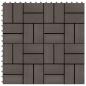 Preview: ARDEBO.de - 22 Stk. Terrassenfliesen 30 x 30 cm 2 qm WPC Dunkelbraun