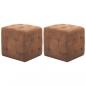 Preview: ARDEBO.de - Pouf 2 Stk. Braun 30x30x30 cm Wildleder-Optik