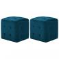 Preview: ARDEBO.de - Pouf 2 Stk. Blau 30x30x30 cm Samtstoff