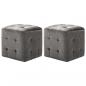 Preview: ARDEBO.de - Pouf 2 Stk. Grau 30x30x30 cm Samtstoff