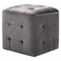 Preview: Pouf 2 Stk. Grau 30x30x30 cm Samtstoff