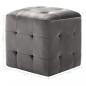 Preview: Pouf 2 Stk. Grau 30x30x30 cm Samtstoff