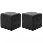 Preview: ARDEBO.de - Pouf 2 Stk. Schwarz 30x30x30 cm Kunstleder