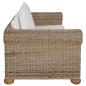 Preview: 3-tlg. Sofagarnitur mit Kissen Natur Rattan