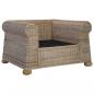 Preview: 3-tlg. Sofagarnitur mit Kissen Natur Rattan