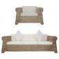 Preview: ARDEBO.de - 2-tlg. Sofagarnitur mit Kissen Natur Rattan