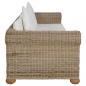 Preview: 2-tlg. Sofagarnitur mit Kissen Natur Rattan