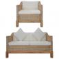 Preview: ARDEBO.de - 2-tlg. Sofagarnitur mit Kissen Natur Rattan