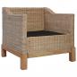 Preview: 2-tlg. Sofagarnitur mit Kissen Natur Rattan