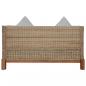 Preview: 2-tlg. Sofagarnitur mit Kissen Natur Rattan