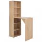 Preview: ARDEBO.de - Bartisch mit Schrank Eichenoptik 115x59x200 cm