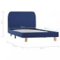 Preview: Bettgestell Blau Stoff 90x200 cm