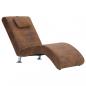 Preview: Chaiselongue mit Kissen Braun Wildleder-Optik 