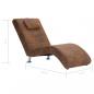 Preview: Chaiselongue mit Kissen Braun Wildleder-Optik 